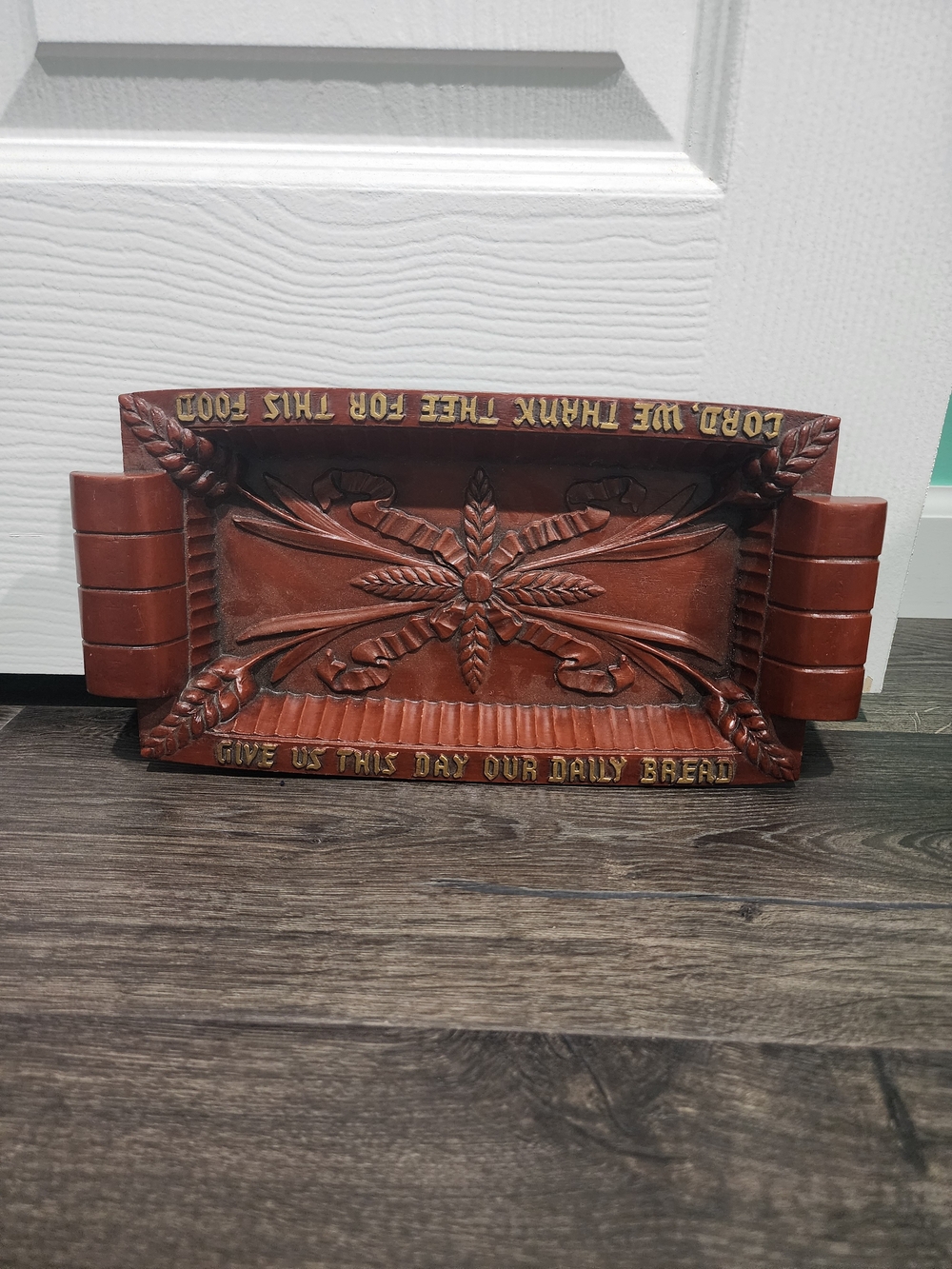 Vintage Burwood Bread Tray "Give Us This Day Our Daily Bread"